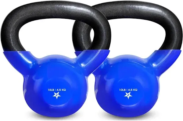 Yes4All 5-65lbs Kettlebells Vinyl Coated Cast Iron for Dumbbell Weights Exercises