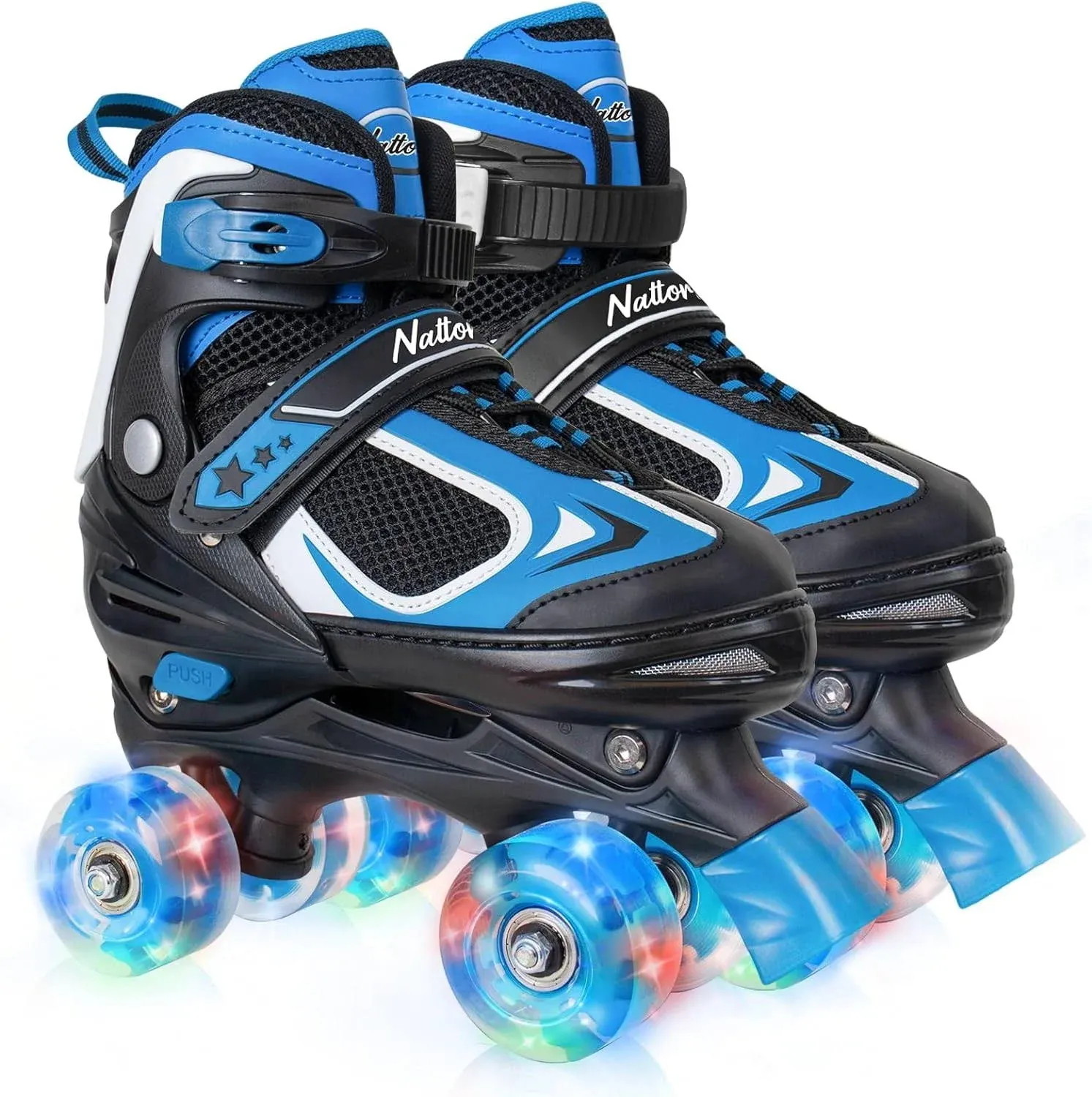 Nattork Kids Roller Skates for Boys Girls Kids, 4 Sizes Adjustable Quad Skates w