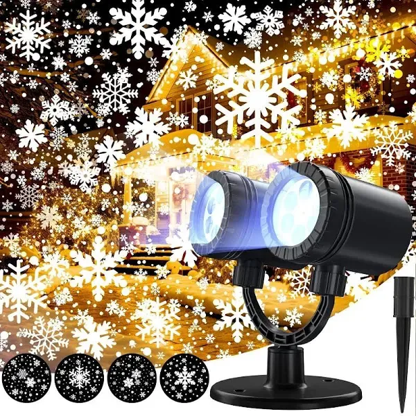 HOPPIK Snowflake Projector Lights Outdoor Upgrade 2.0 HD Dynamic Christmas Projector Lights Outdoor