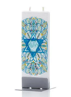 Flatyz Star of David Twin Wick Flat Candle