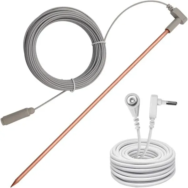 Copper Grounding Rod 40ft Female Ground Cord Portable Ground Rod Kit