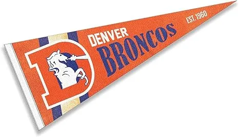 Sports Flags & Pennants Co. Denver Broncos Throwback Vintage Retro Pennant