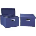 Household Essentials 2 Piece Box Set with Lids, Navy