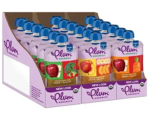 Plum Organics Stage 2 Organic Baby Food Fruit & Veggie Variety Pack