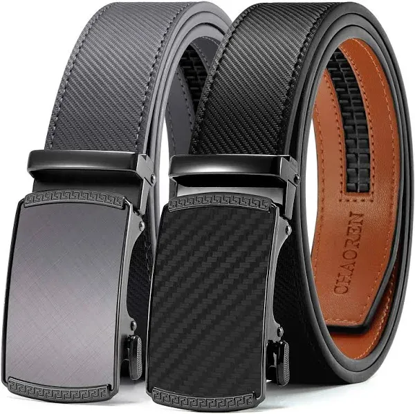 CHAOREN Leather 2 Ratchet Belt Men