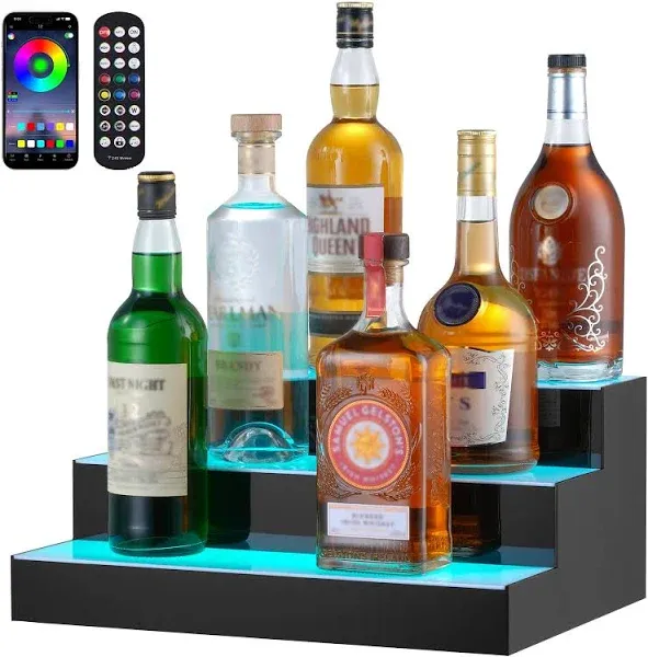 VEVOR LED Lighted Liquor Bottle Display Bar Shelf