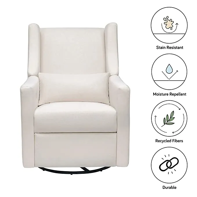 Babyletto Kiwi Electronic Power Recliner and Swivel Glider with USB Port in Performance Cream Eco-Weave, Water Repellent & Stain Resistant, Greenguard Gold and CertiPUR-US Certified