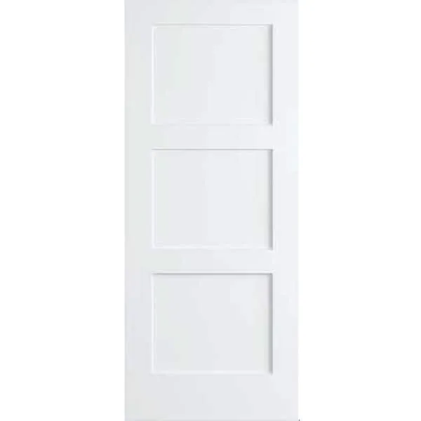 18 in. x 80 in. White 2-Panel Shaker Solid Core Pine Interior Door Slab