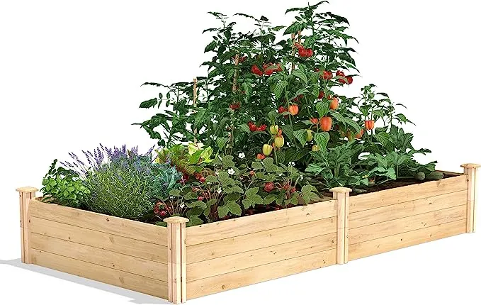 Greenes Fence Original Cedar Raised Garden Bed, 4' x 8' x 14" - Made in USA with North American Cedar