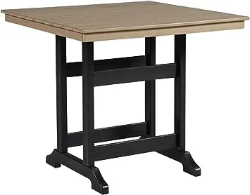 Ashley Fairen Trail Outdoor Counter Height Dining Table Black, Driftwood