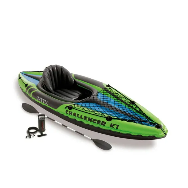 Intex Challenger K1 1-Person Inflatable Sporty Kayak and Pump