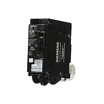 Siemens QF130A SIEQF130A Ground Fault Circuit Interrupter, 30 Amp, 1 Pole, 120 Volt, 10,000 AIC, Black