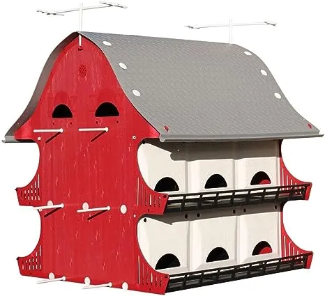 16 Room Purple Martin Barn Birdhouse for Outdoors Garden and Backyard Decor