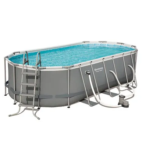 Bestway Power Steel 18' x 9' x 48" Oval Above Ground Outdoor Swimming Pool Set