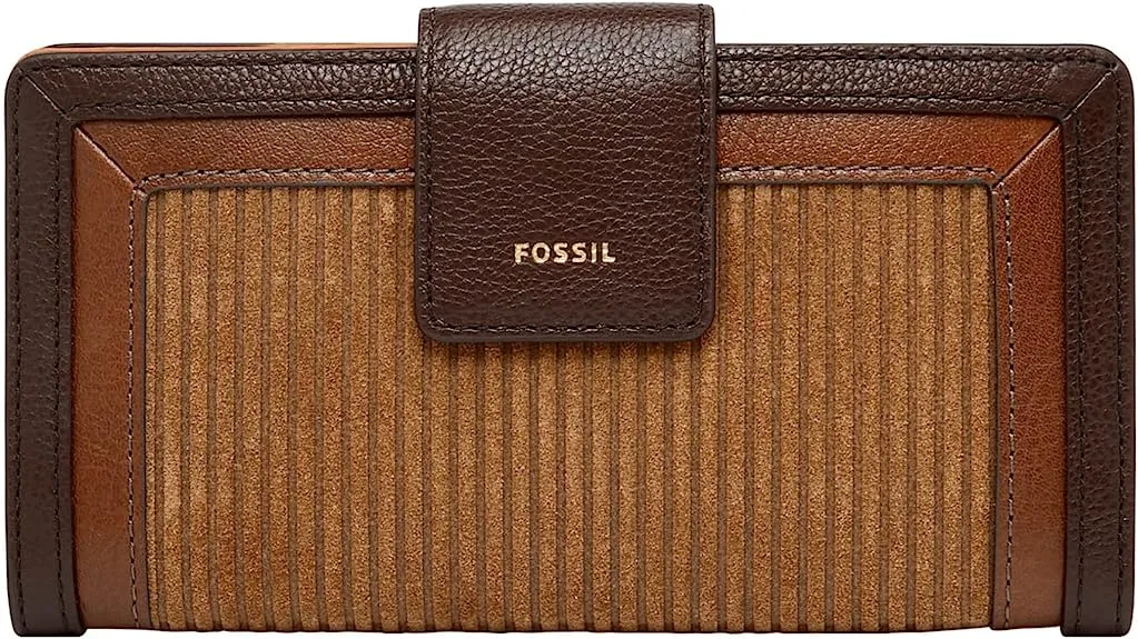 Fossil Women's Logan Leather RFID Tab Clutch Wallet