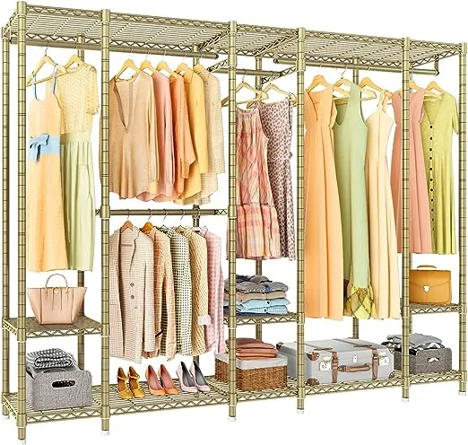 VIPEK V50i Extra Large Portable Closet Rack Bedroom Armoire Freestanding Wardrobe Closet, Heavy Duty Clothes Rack Multi-functional Metal Clothing