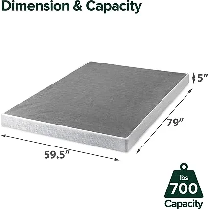 Metal Smart BoxSpring Mattress Base with Quick Assembly Gray - Zinus