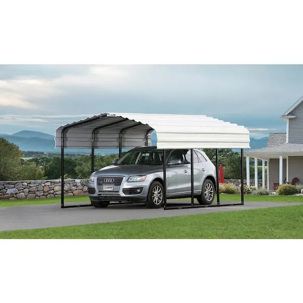 10 ft. W x 29 ft. D x 7 ft. H Eggshell Galvanized Steel Carport, Car Canopy and Shelter