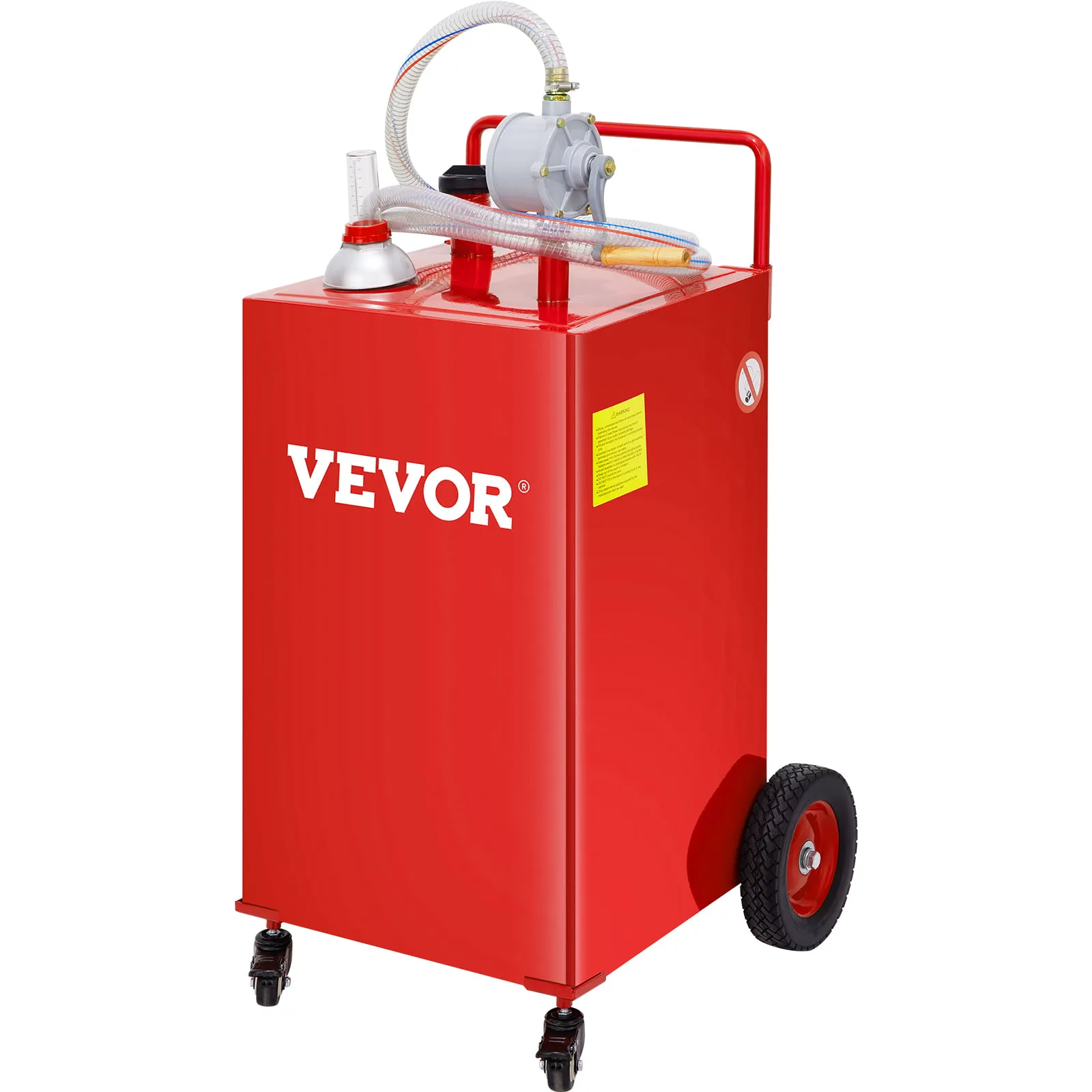 VEVOR Fuel Caddy Fuel Storage Tank 30 Gal 4 Wheels with Manuel Pump Red SYJYCHSGJL43081RPV0