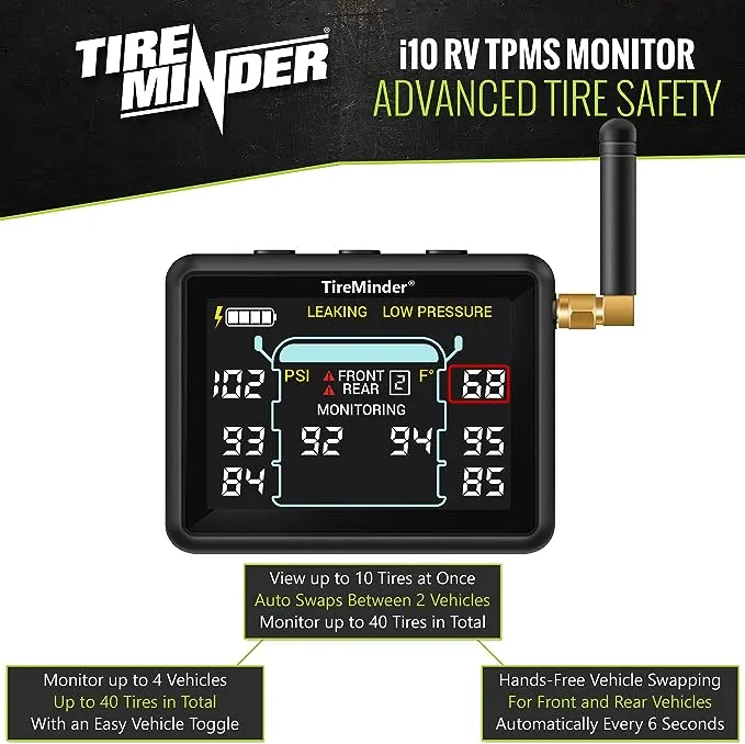 TireMinder Tm22141 i10 RV TPMS with 4 Transmitters