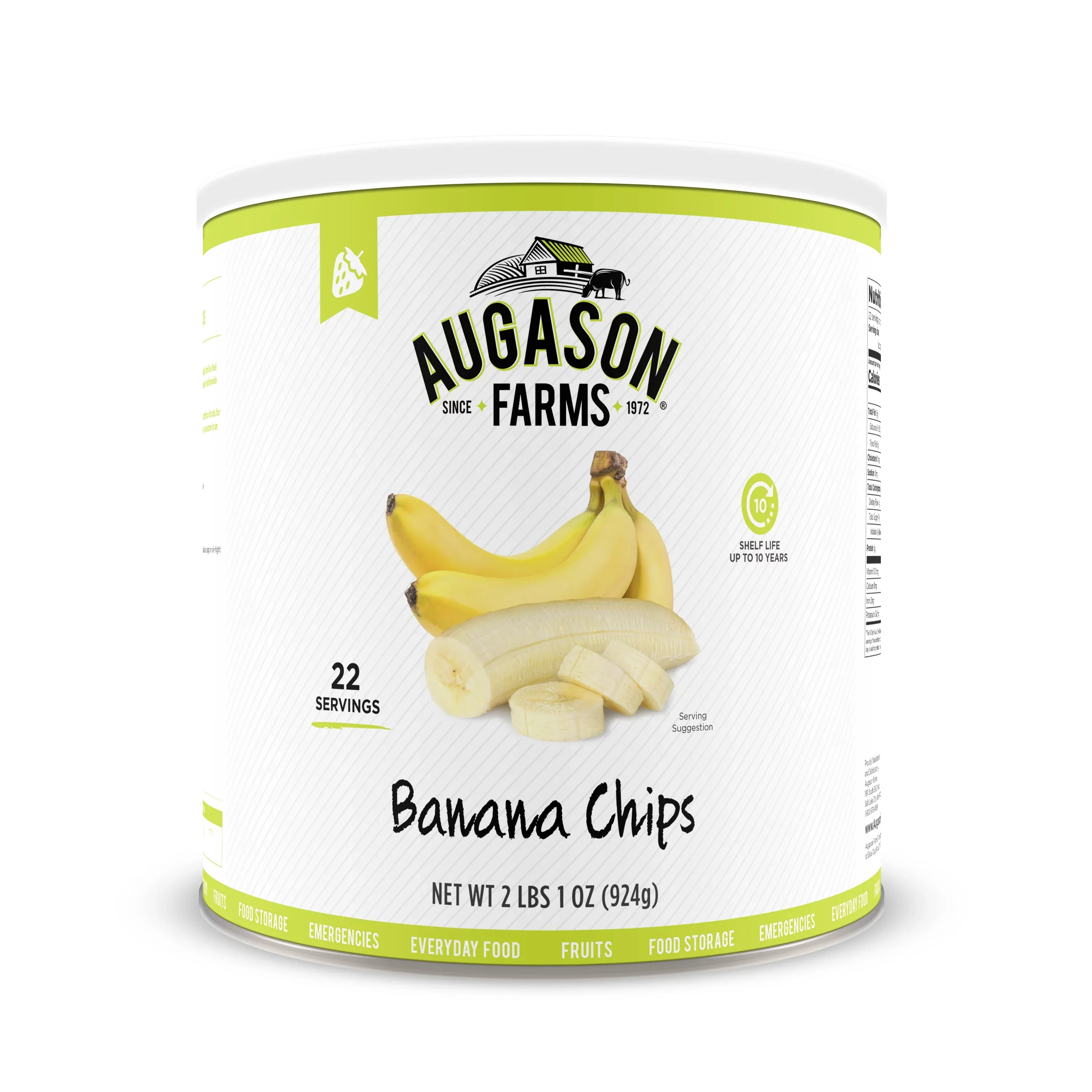 Augason Farms Banana Chips 2 lbs 1 oz No 10 Can