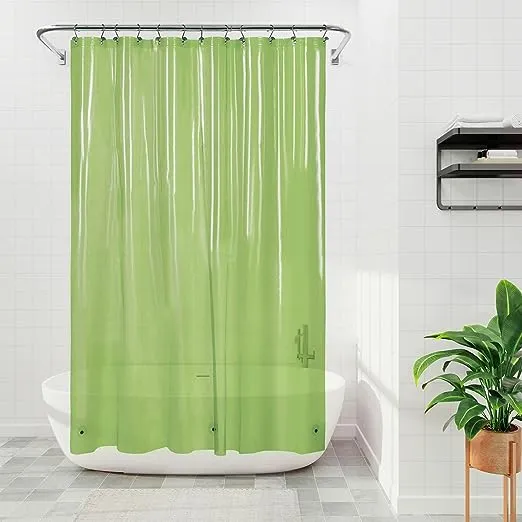 Barossa Design Extra Long 72 inchw x 84 inchh Shower Curtain Liner Frosted Heavyweight Peva with 6 Magnets, Size: 72 W x 84 H, Clear