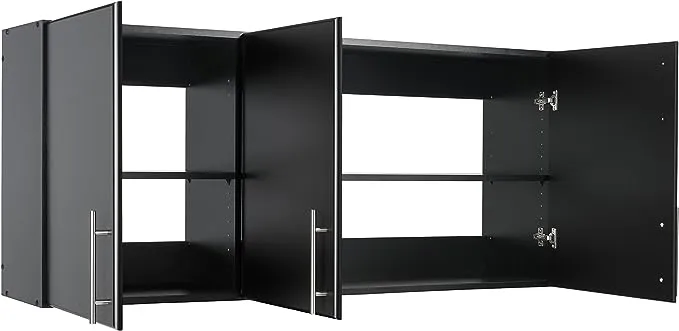 Prepac Wall Cabinet 24&#034; x 54&#034; x 12&#034; Adjustable Shelves 3-Shelves Wood Black