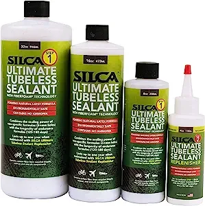 SILCA Ultimate Tubeless Tire Sealant W/FIBERFOAM | Long Lasting, Fast Sealing Bike Tire Sealant | Tubeless Sealant - MTB, Road, Gravel Bicycle Tires | Tire Sealant Bicycle