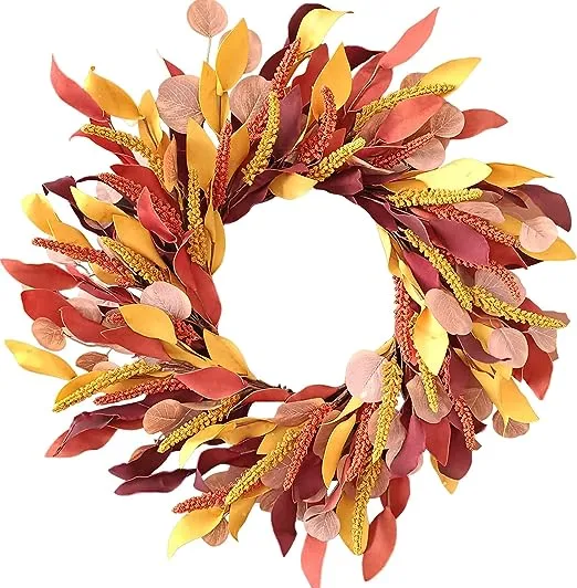 TOKCARE 24 inch Fall Wreath