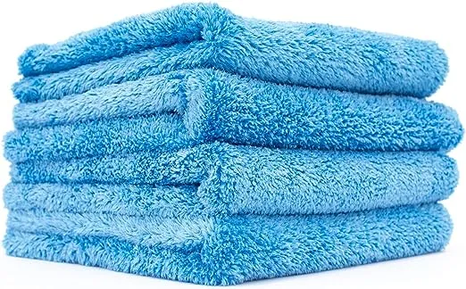 The Rag Company - Eagle Edgeless 500 (4-Pack) Professional Korean 70/30 Blend Super Plush Microfiber Detailing Towels, 500GSM, 16in x 16in, Ice Grey