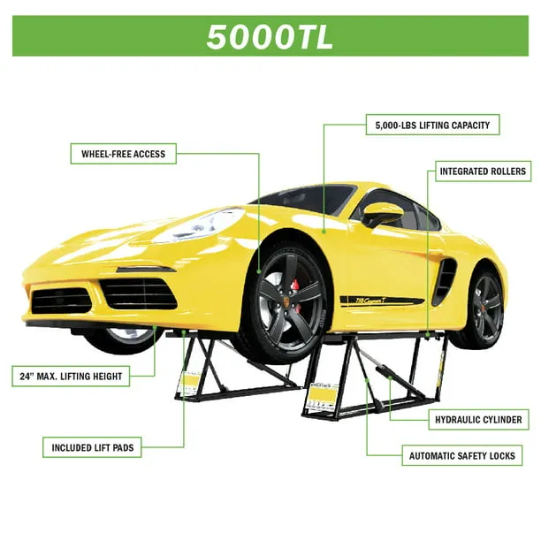 Quickjack 5000tl 5,000lb Portable Car Lift With 110v Power Unit