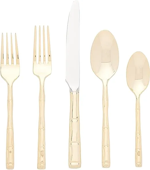 20-Piece Gold Wallace Bamboo Flatware Set