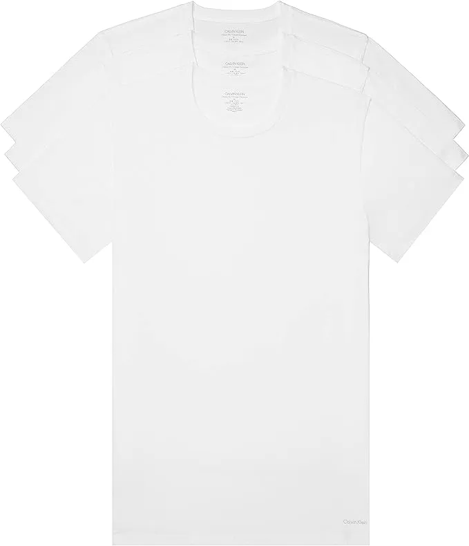 Calvin Klein Men&#039;s 100% Cotton Classics Fit Crewneck Undershirt Tee -3 Pack