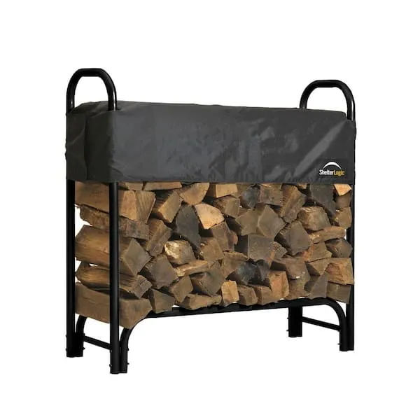 ShelterLogic Heavy-Duty Firewood Rack, Cover Included, 4 ft.