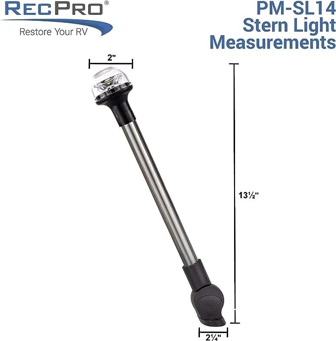 RecPro Folding Boat Stern LED Light | All Around LED Light | Pontoon Bimini LED Light