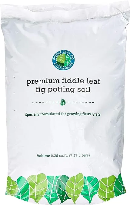 Fiddle Leaf Fig Potting Soil Mix by Fiddle Leaf Fig Plant Resource | Premium Organic Soil with Enhanced Drainage for Fast Growth and Healthy Roots (Large Bag)