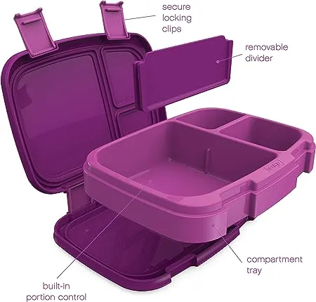 Bentgo Fresh New & Improved Leak-Proof, Versatile 4-Compartment Bento-Style Lunch Box, Ideal for Portion-Control and Balanced Eating On-The-Go, BPA-Free and Food-Safe Materials