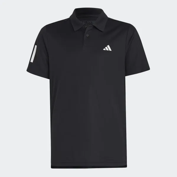 Adidas Boys' Club Tennis 3-Stripes Polo Shirt, Medium, Black