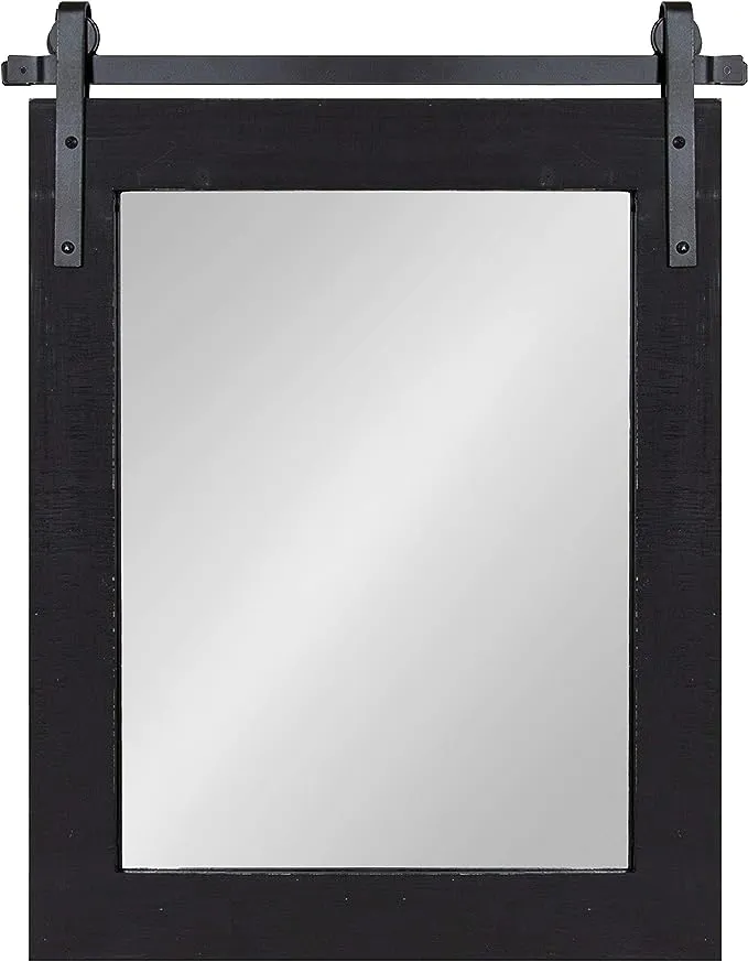 Kate and Laurel Cates Rustic Wall Mirror - Black - 22x30