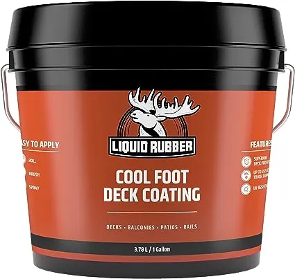 Liquid Rubber Cool Foot Deck Coating Misty Gray Flat Interior/Exterior Porch and Floor Paint (5-Gallon)