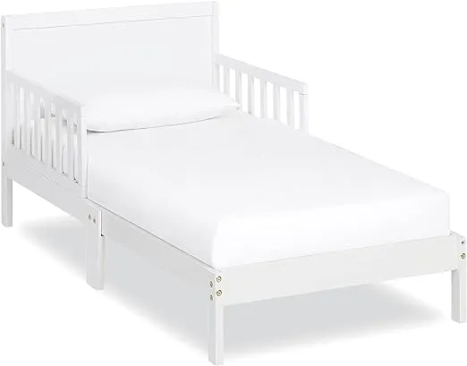 Dream On Me 648-WHT Brookside Toddler Bed, 53L x 29W x 28H, Blush Pink/WhiteDream On Me 648-WHT Brookside Toddler Bed, 53L…