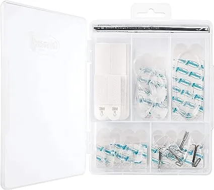 Command Variety Pack, Clear, Picture Hanging Strips, Wire Hooks and Wall Hooks, 1 Kit