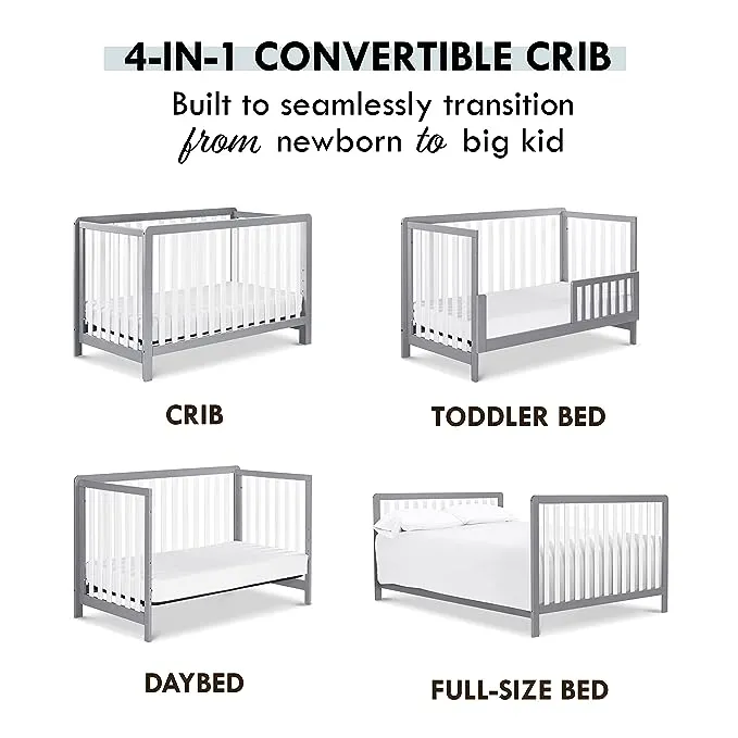 Carter's by DaVinci Colby 4-in-1 Convertible Crib, Grey/White