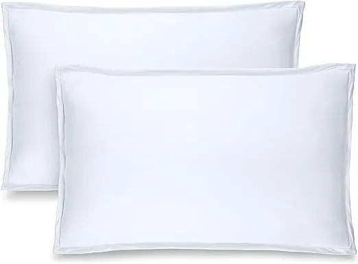 Bare Home Standard Pillow Shams - Set of 2 - Premium 1800 Ultra-Soft Microfiber - Double Brushed - Bed Pillow Shams (Standard Pillow Sham Set of 2, White)