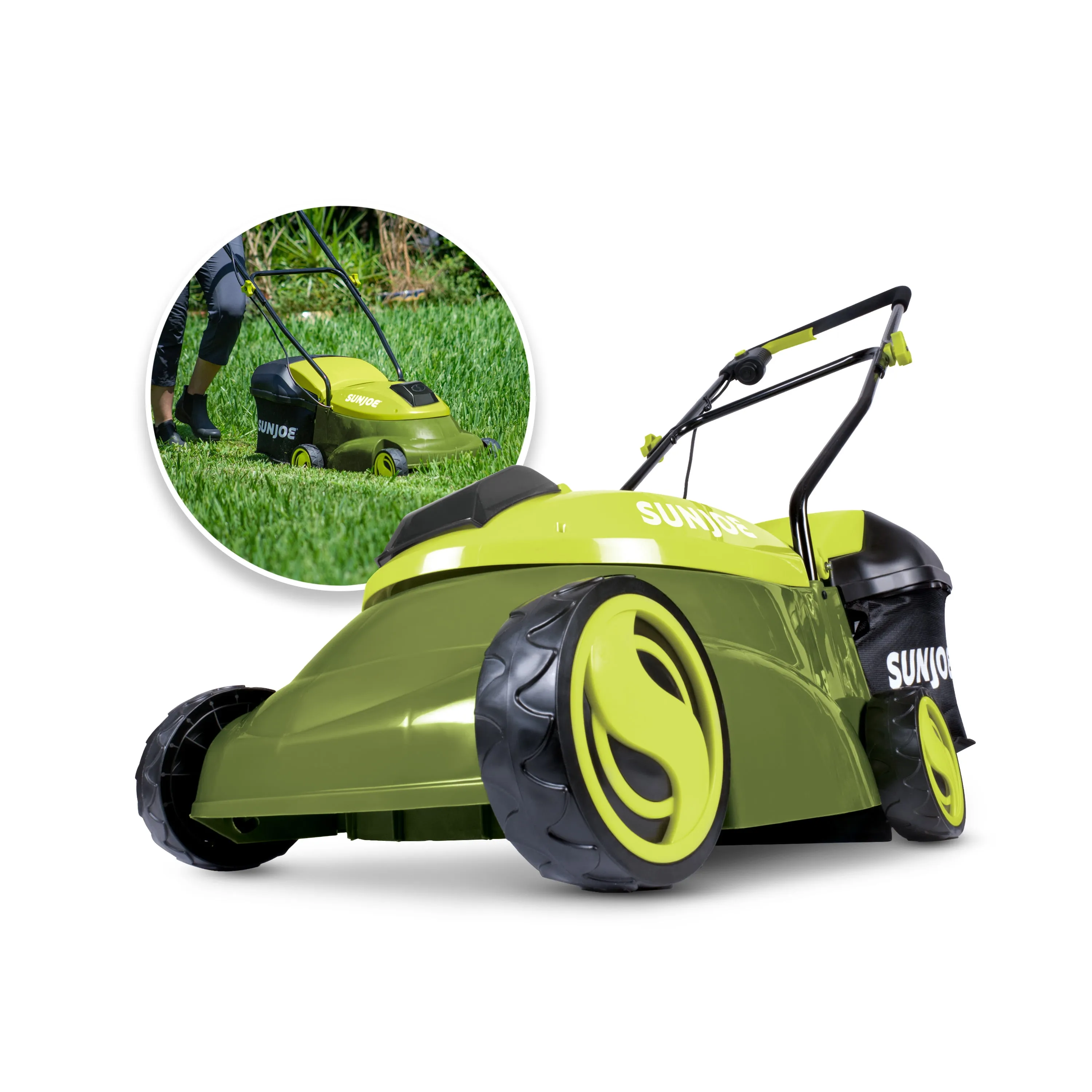 Sun Joe Cordless Electric Walk-Behind Push Lawn Mower, 14-inch, 28-Volt