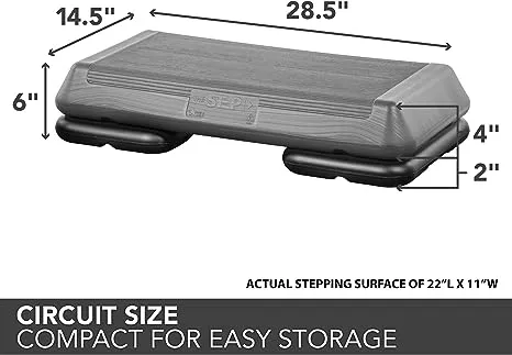 The Step Circuit Size Aerobic Platform, Circuit Size Steppers for Exercise with risers for adjustable Home Workout, stair stepper for exercise and home gym