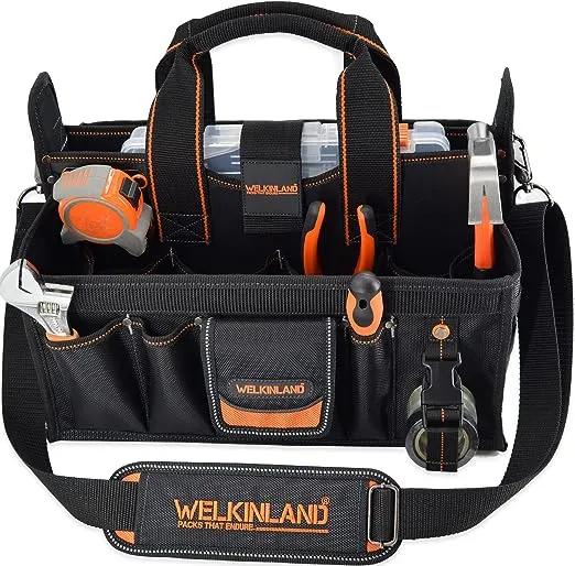 WELKINLAND 20-POCKETS Tool tote Tool bag organizer Electrician tool bag HVAC New