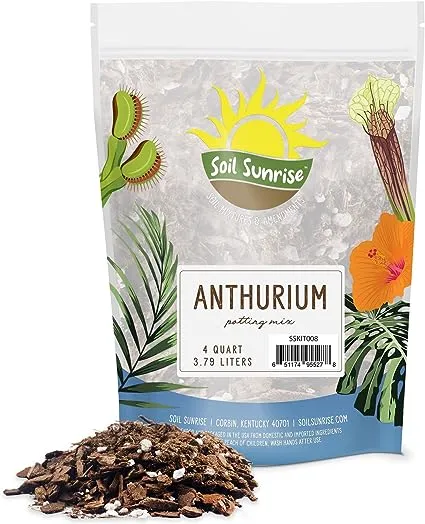 Anthurium Plant Potting Soil Mix (4 Quarts), Indoor Houseplant Custom Blend for Flowering Anthuriums