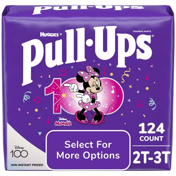 Pull-Ups Girls' Potty Training Pants, 2T-3T (16-34 lbs), 124 Count (Packaging May Vary)