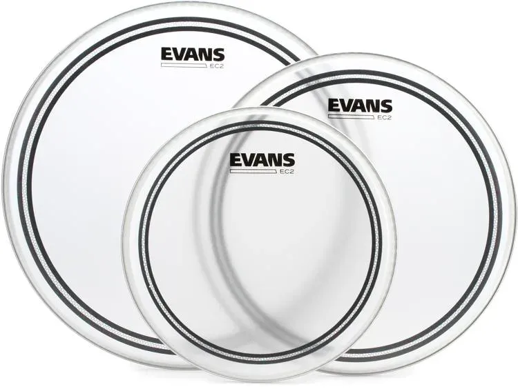 Evans EC2 SST Coated Rock Tom Head Pack, Frosted